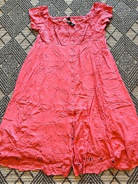 Torrid Women’s 5X Pink Off Shoulder Embroidered Floral Maxi Dress Plus Size